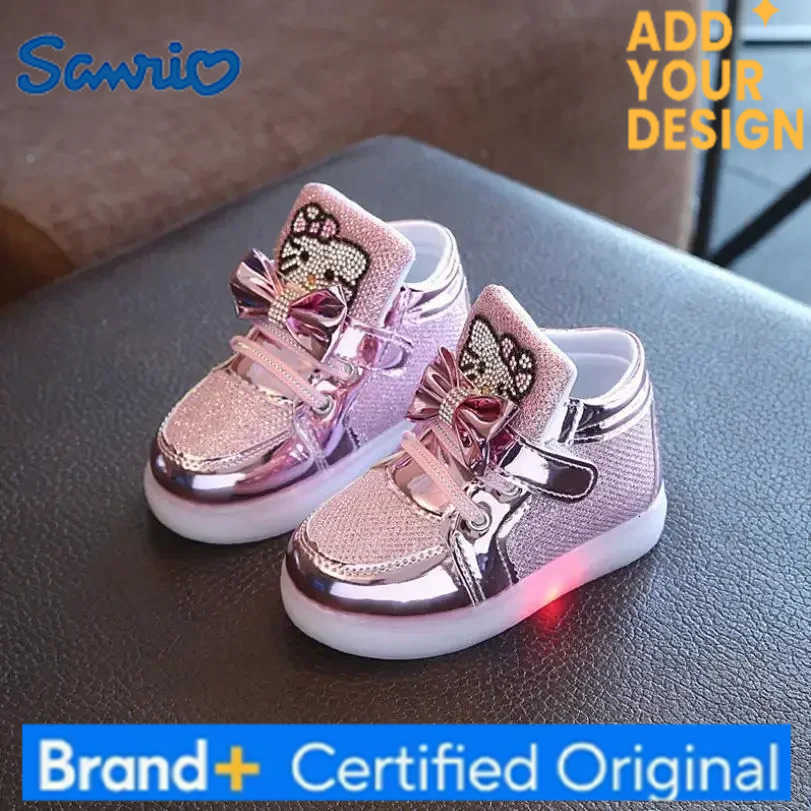 Sanrio New Disney Children Luminous Shoes Boys Girls Hello Kitty Shoes Flashing Lights Fashion Sneakers Toddler Little Kid LED Sneakers H2512231