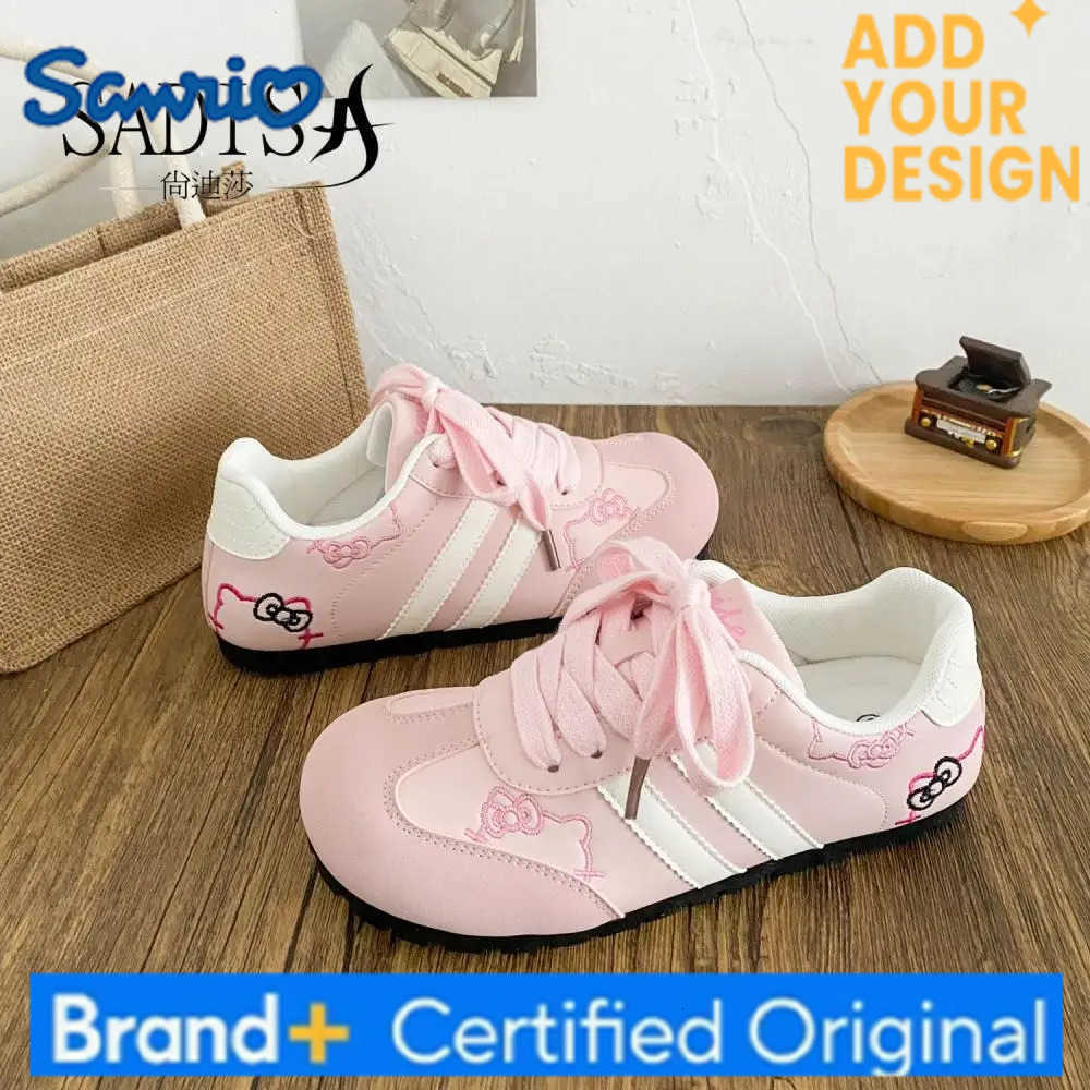 Sanrio Cute Sneakers Hello Kitty Casual Shoes Girls Cartoon Embroidery Thick Bottom Shoes Anime Kt Women Kawaii Anti-Slip Sports Shoes H251223