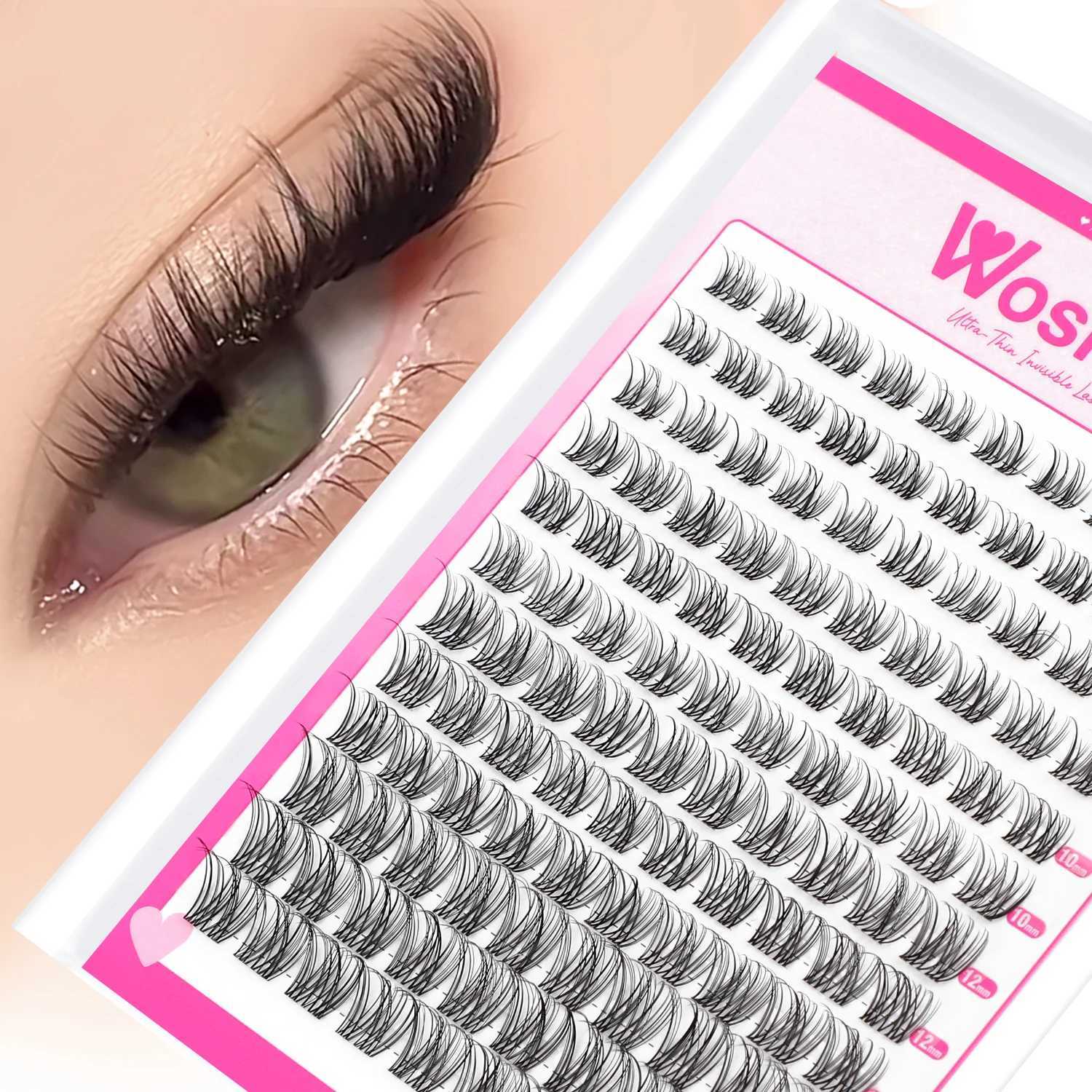 WOSHEER Eyelashes Clusters Natural Eyelash extension Cluster Lashes Volume Mixed Lashes Cluster Natural LashesT251223