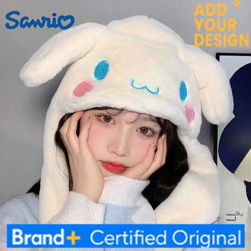 Sanrio Kawaii Cinnamoroll My Melody Kuromi Hello Kitty Hat with Moving Ears Cartoon Stitch Couple Outdoor Plush Warm Windproof Hat H251223 - view 4