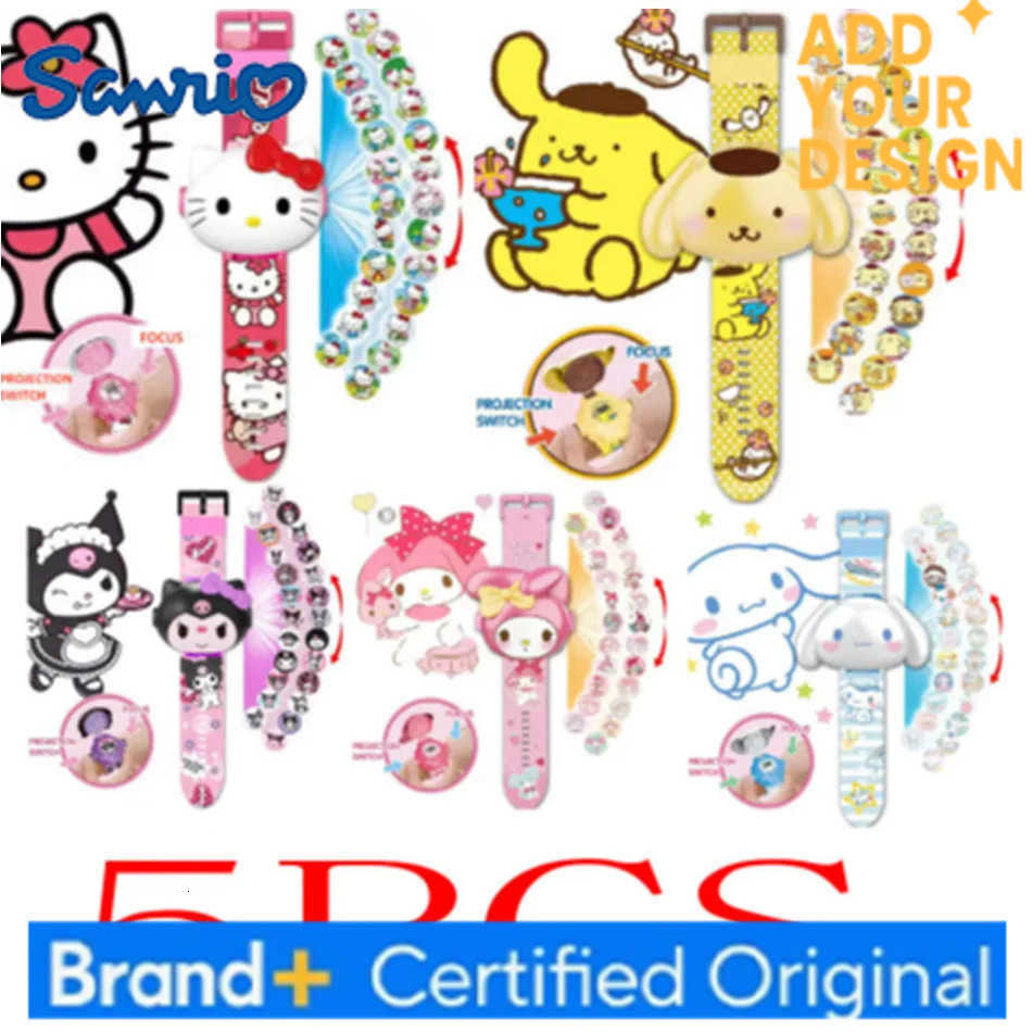 Sanrio 3D Projection Digital Watch Cinnamoroll Kuromi Melody Cartoon LED Silica Watchband Electronic Watches Kids Gift Birthday Present H251223