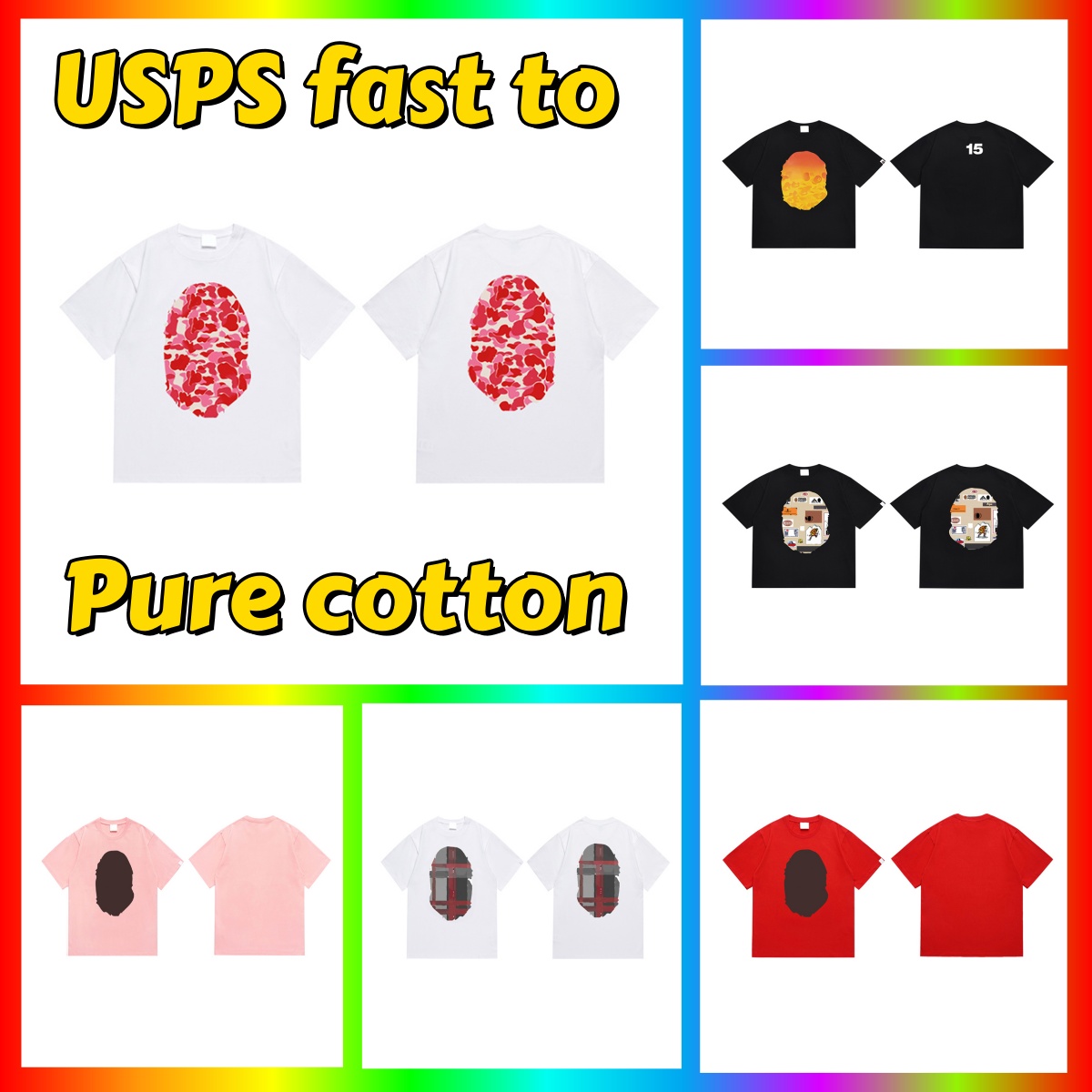 bapees mens designer t shirt Designer Cotton short sleeve shirt Fashionable Soft top shirt oversized t shirt Clothings Street Clothes High quality Fashion Tees