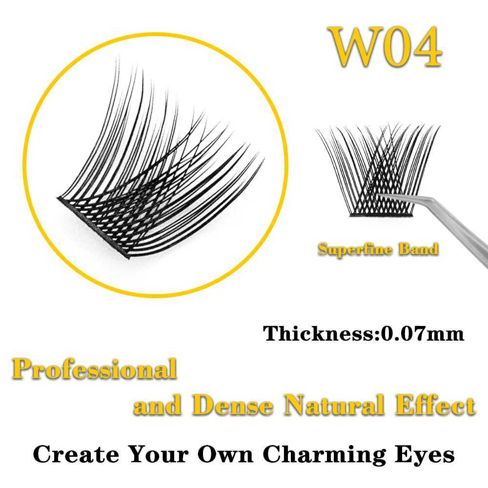 Kimcci 36 Bundles Mink Eyelash Extension Segmented False Bundles Eyelashes Natural 3D Russian Volume Faux Eyelashes IndividualT251223