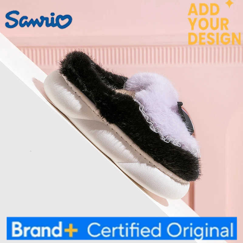 Sanrio Genuine childrens cotton slippers warm cotton shoes with fleece cartoon non-slip cotton slippers for girls H251223