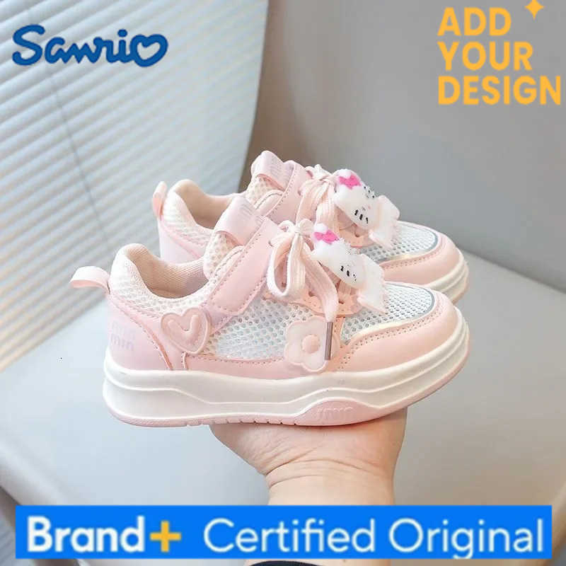 Sanrio 2025 Summer Hello Kitty Anime Mesh Casual Sneakers Cute Cartoon Kawaii Breathable Sports Shoes Girls Gifts for Kids H251223