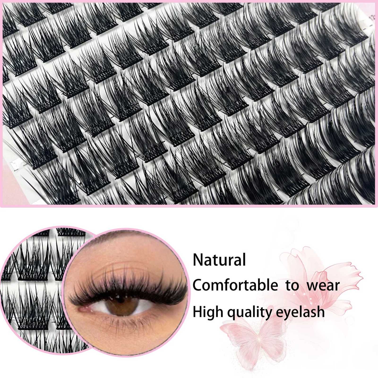 120 Cluster Individual Lashes D Curl 8-14mm Mixed Tray Natural Eyelash Extension 3D Faux Mink Eyelashes bunches Makeup ToolsT251223