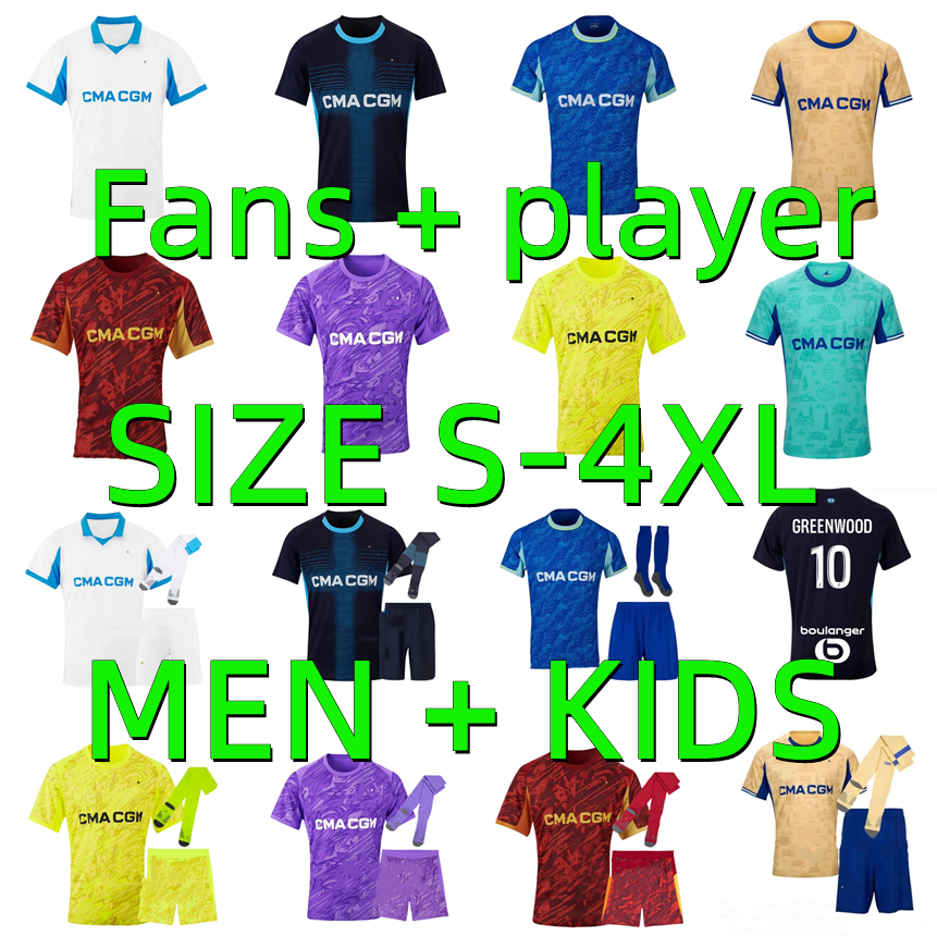 2025 2026 MarseilleES Greenwood HOJBJERG BALERDI soccer jerseyS 25 26 Player version BENNACER Paixao RULLI MEDINA RABIOT maillot de foot football shirt men kids kit