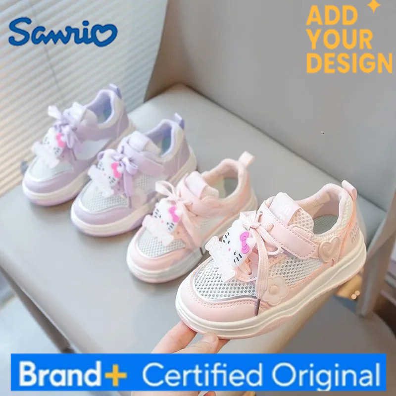 Sanrio 2025 Summer Hello Kitty Anime Mesh Casual Sneakers Cute Cartoon Kawaii Breathable Sports Shoes Girls Gifts for Kids H251223