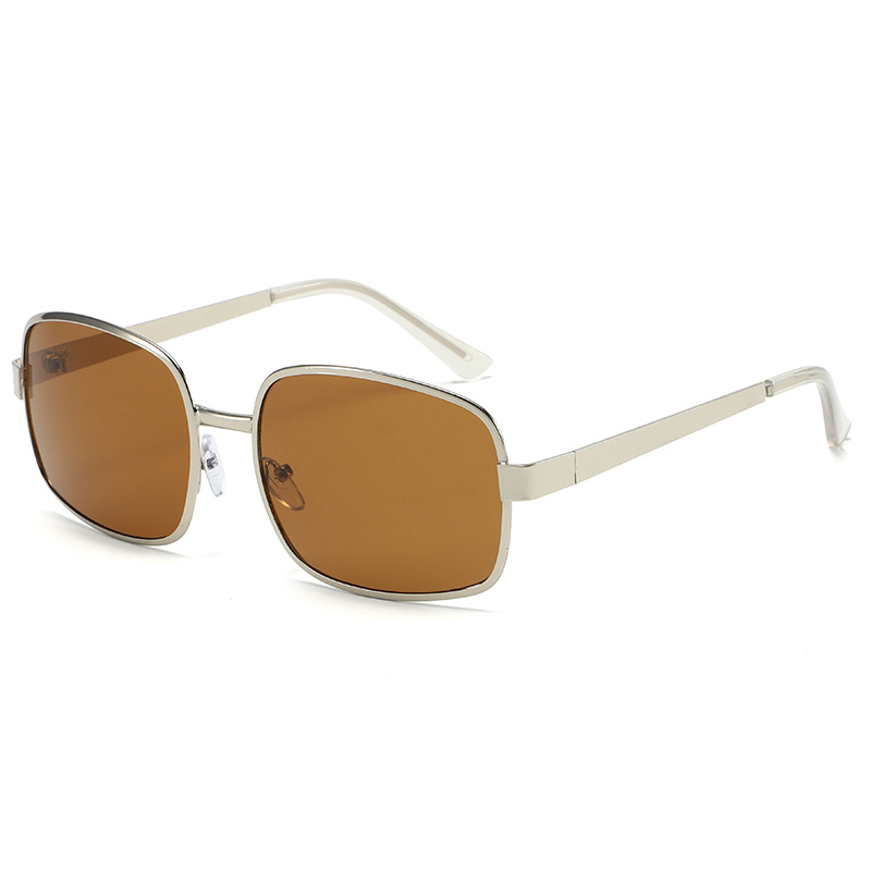New Arrival Metal Oversized Frame Sunglasses for Men and Women Cross Border Bestseller Driving and Sun Protection Glasses Retro Square-Round Frame Sun