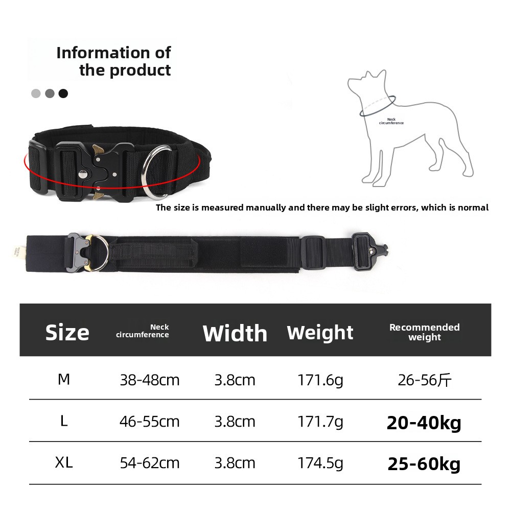 Durable Nylon Adjustable Pet Dog Collar with Pull Resistant Design & Handled Grip for Effective Training Sessions
