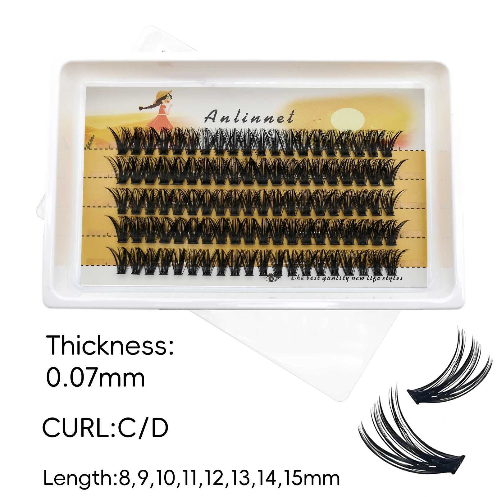 ANLINNET 100 natural eyelash makeup eyelash extension 30D/40D/50D personal eyelash cluster makeup false eyelash toolT251223
