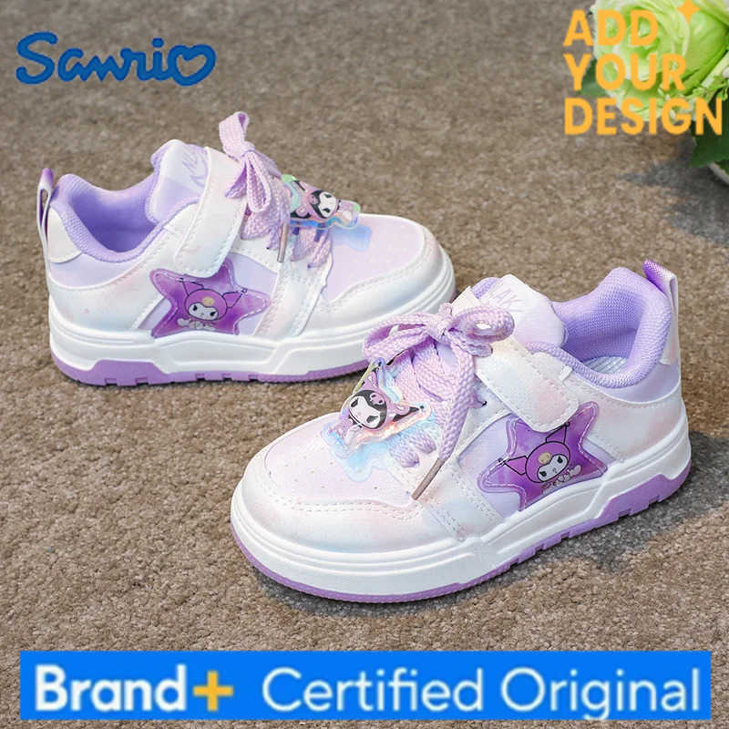 Sanrio Girlss Cute Cartoon Kuromi Sports Shoes 2024 New Product High Top Soft Sole Casual Sneakers Boys Anti Slip Running Shoe H251223