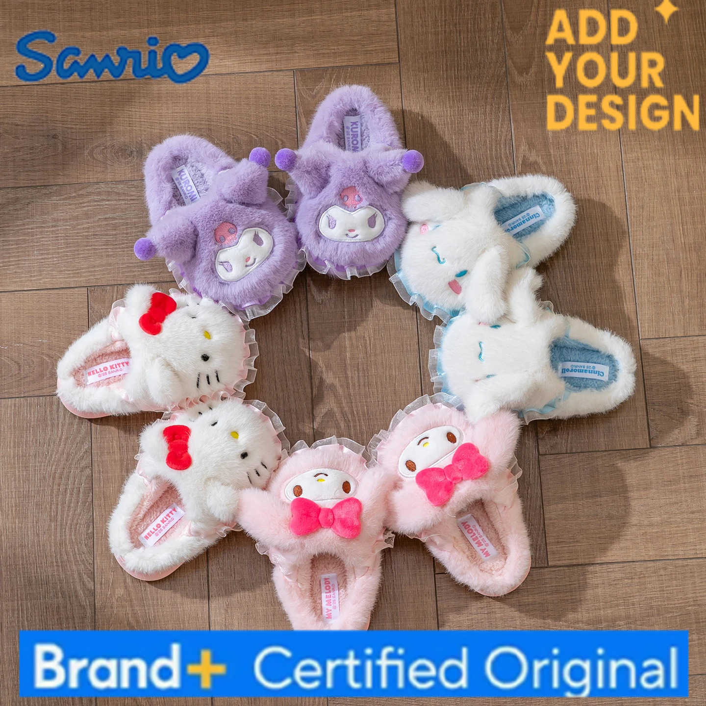 Sanrio Cartoon Cute Children Women Slippers Indoor Warm Comfort Lightweight Bedroom Concise Winter Cotton Shoes Kids Slides H251223