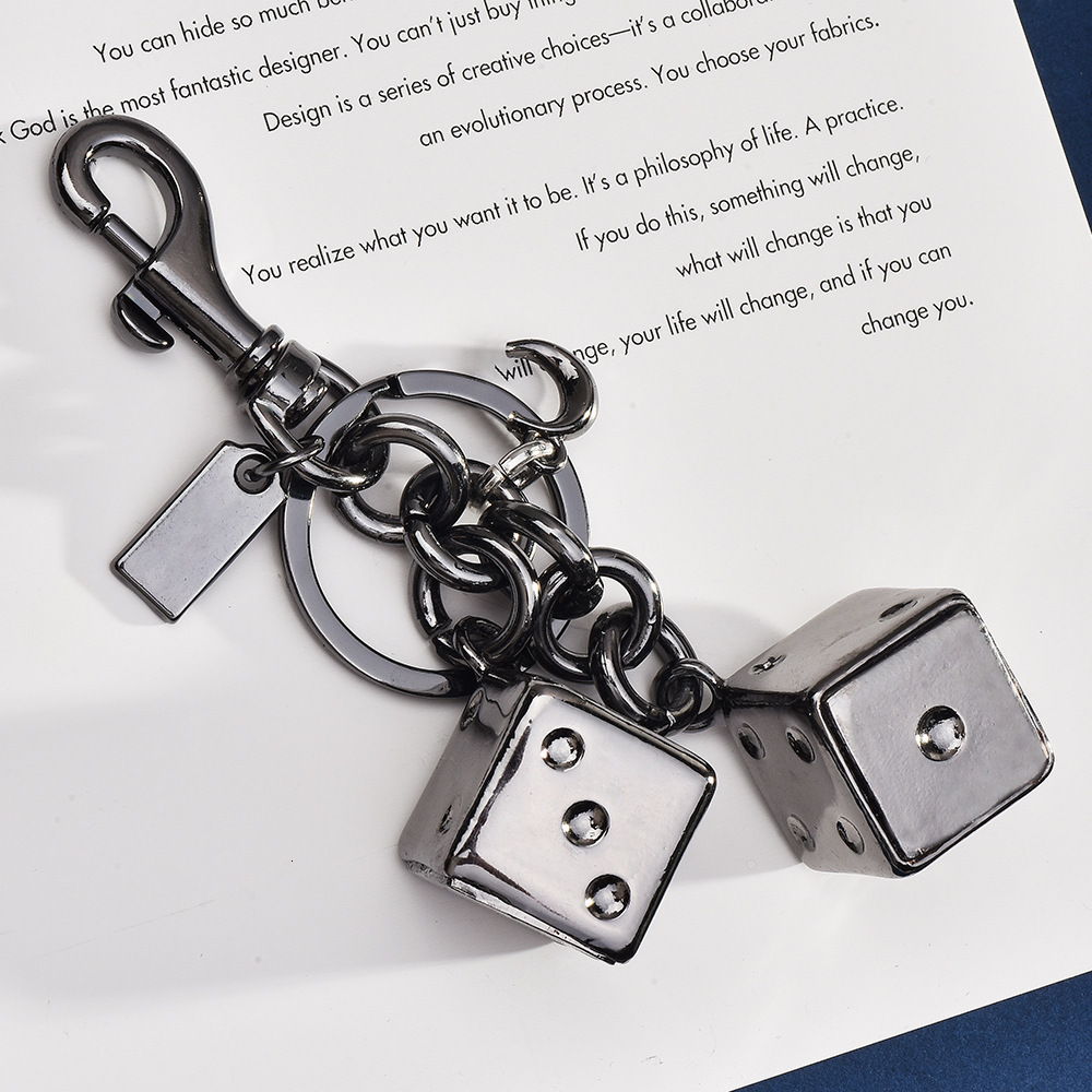 Luxury Brand Good Luck Dice Skewers Three-dimensional Stoppers Bags Keychains Fashionable Bags Key Chains Luggage Pendants