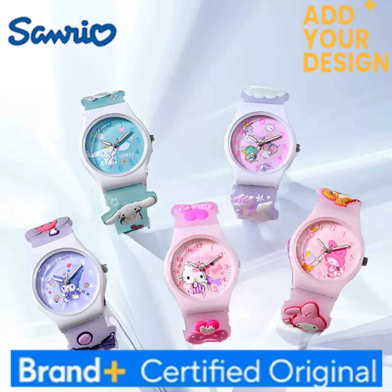 Sanrio Cute Hello Kitty Watches for Girls 3D Cartoon Pattern Kuromi Waterproof Quartz Children Watch Wrist Clock Kids Gift reloj nina H25122311