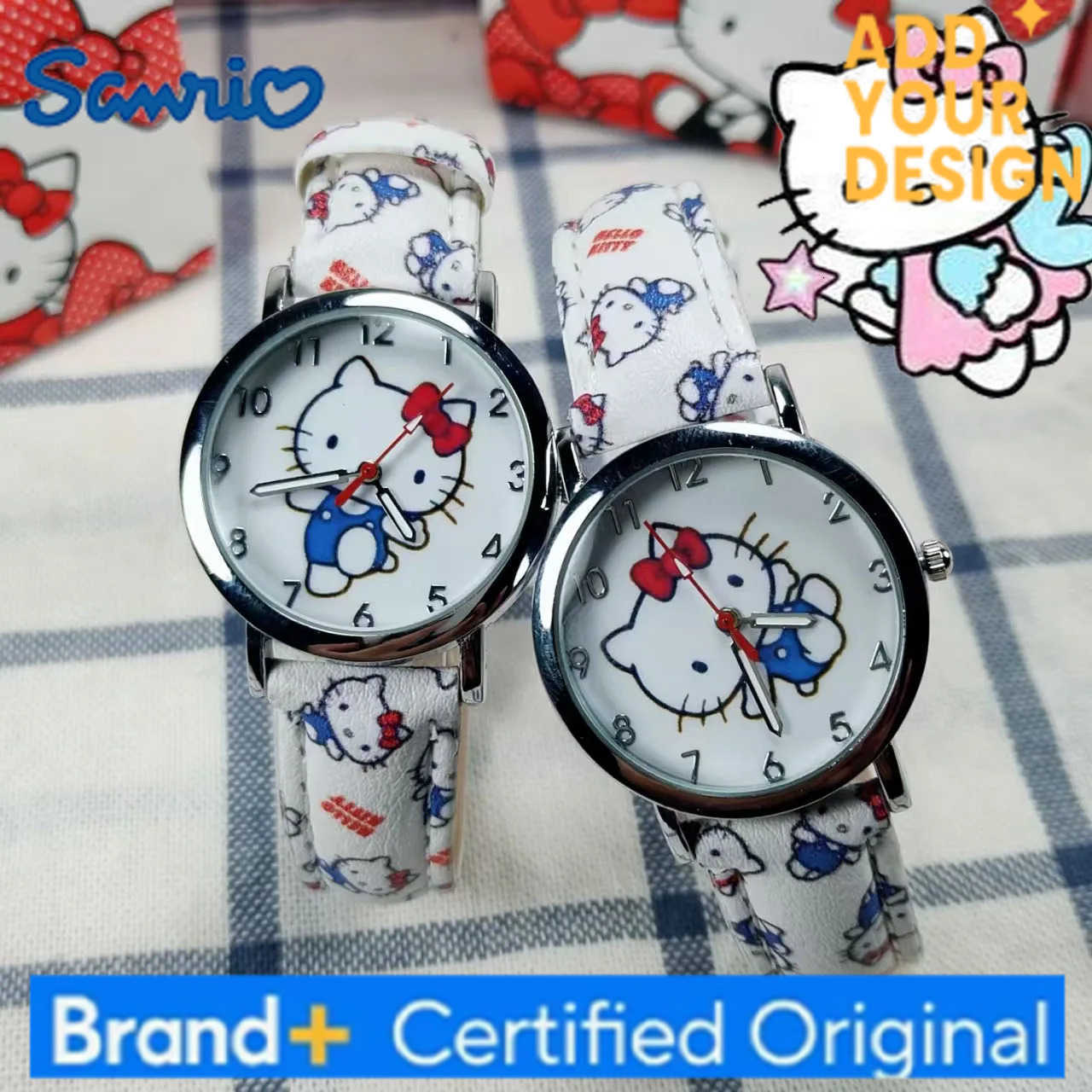 Sanrio Womens Watches hello kitty Cartoon Watch alloy watch case Quartz Wristwatches leather strap For Girls birthday gift H251223