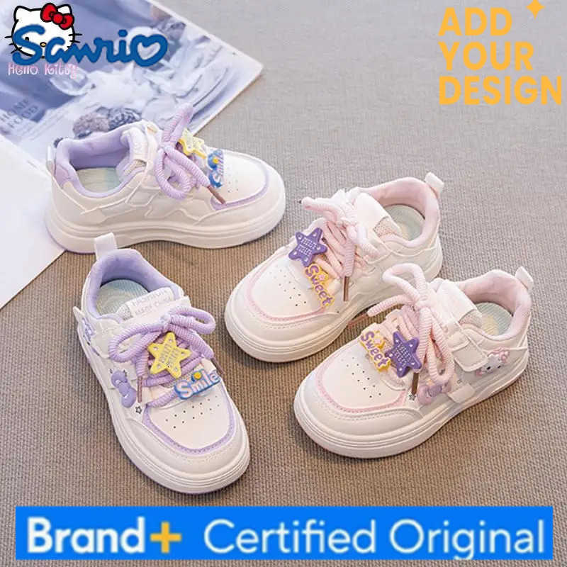 Sanrio Anime Cartoon Girls New Hello Kitty Shoes Kawaii Autumn Winter Fashion Kids Thick Sole Soft Sole Sneaker Sweet Daddy Shoe H251223