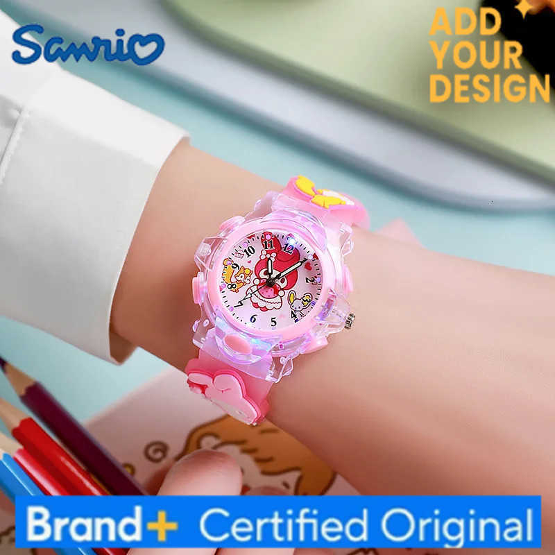 Sanrio Kawaii Watch Cinnamoroll Melody Children LED Luminous Watch Kuromi Hello Kitty Student Wrist Watch Kids Birthday Gift Toy H251223