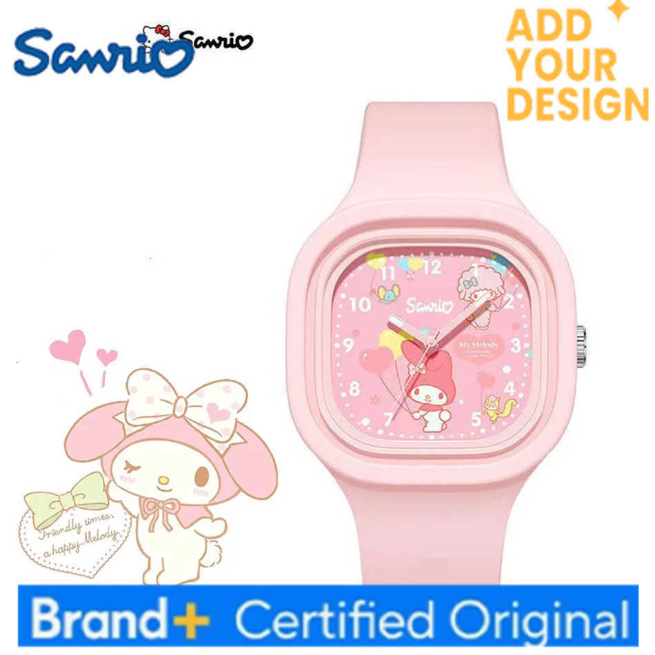 Sanrio Hello Kitty Watches Kuromi Cinnamoroll Silicone Strap Quartz Casual Cartoon Melody Watch Girl Child Birthday Gift H251223