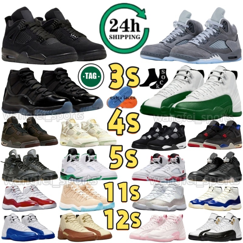 Designer Mens 4 Basketball Shoes Black Cat 4s Sneakers 3s 5s 11 11s 12 12s Family Affair White Cement Thunder Gamma Blue Taxi Wolf Grey Pine Green Women Sports Trainers