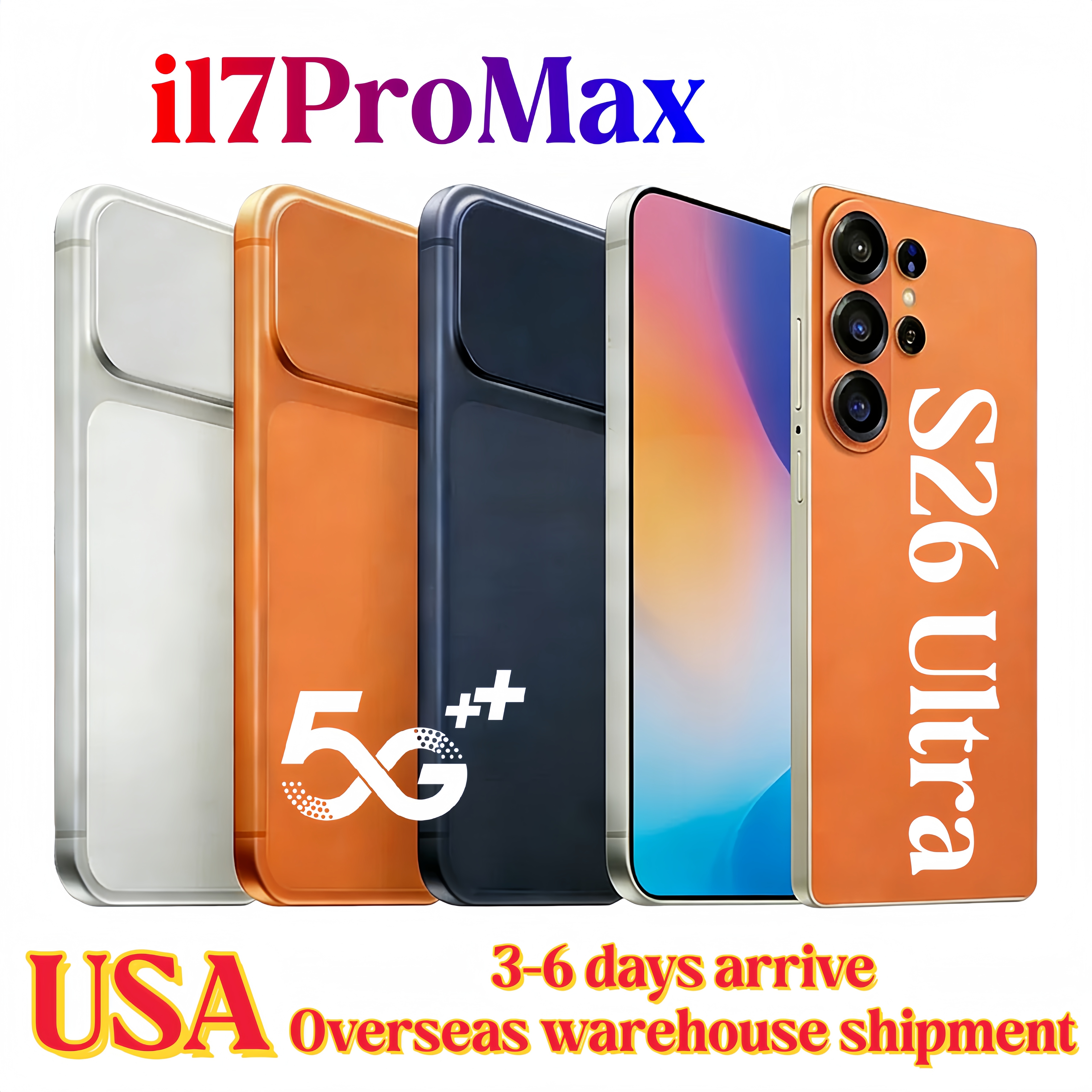 i17Pro Max 16+1tb mobile phone 5g Cell Phones Free logistics USP smartphone 512GB full screen HD+Android operating system USB-C 3.0 20MP camera