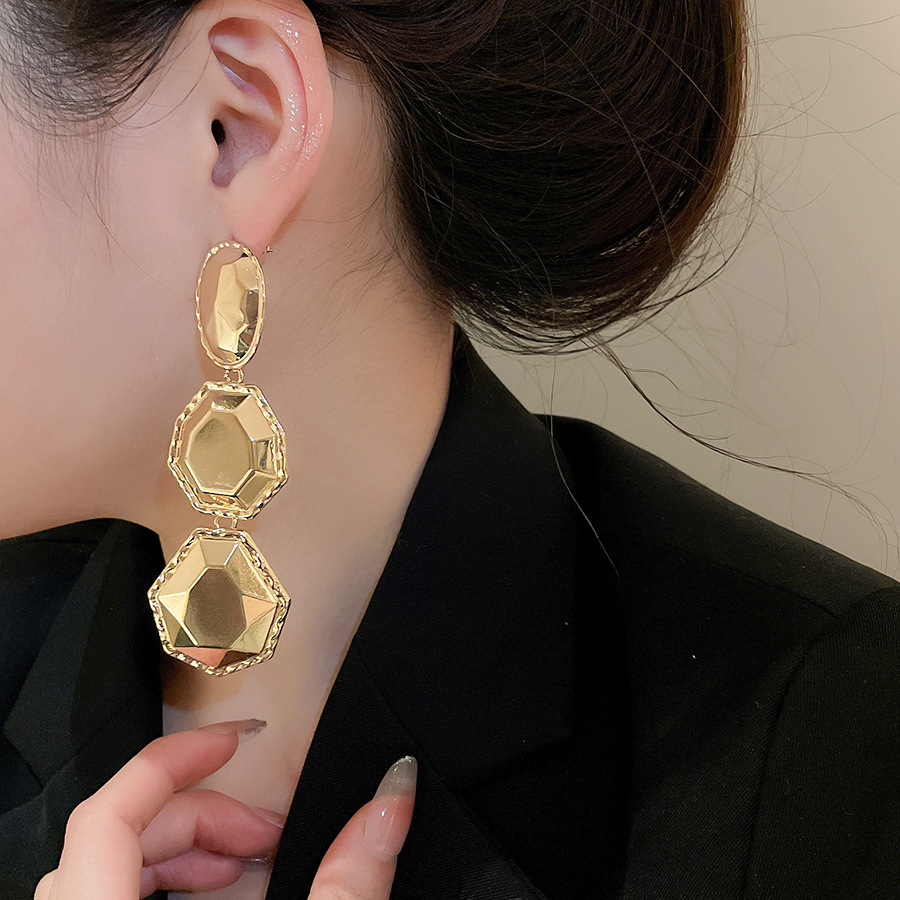 Simple Personalized Irregular Geometric Exaggerated Polygonal Earrings for Daily Use - view 6