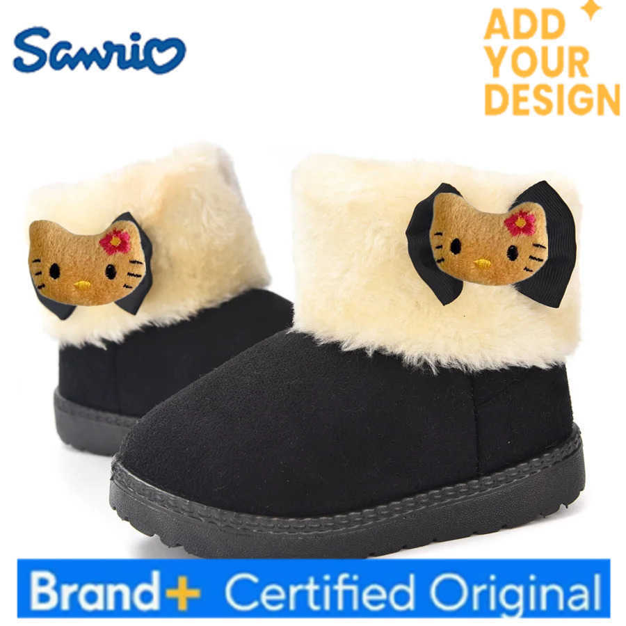 Sanrio hello kitty kuromi winter cotton boots children in the snow girl baby thicken casual shoes plus velvet warm cotton shoes H251223