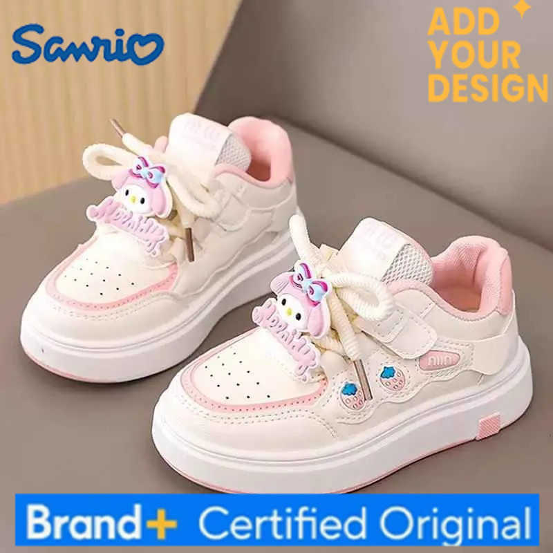 Sanrio KidsCasual Shoes Sneakers PU Leather Spring Autumn Outdoor Sport Shoes For Girls Anti-slip Breathable Pink Red Size 26-37 H251223
