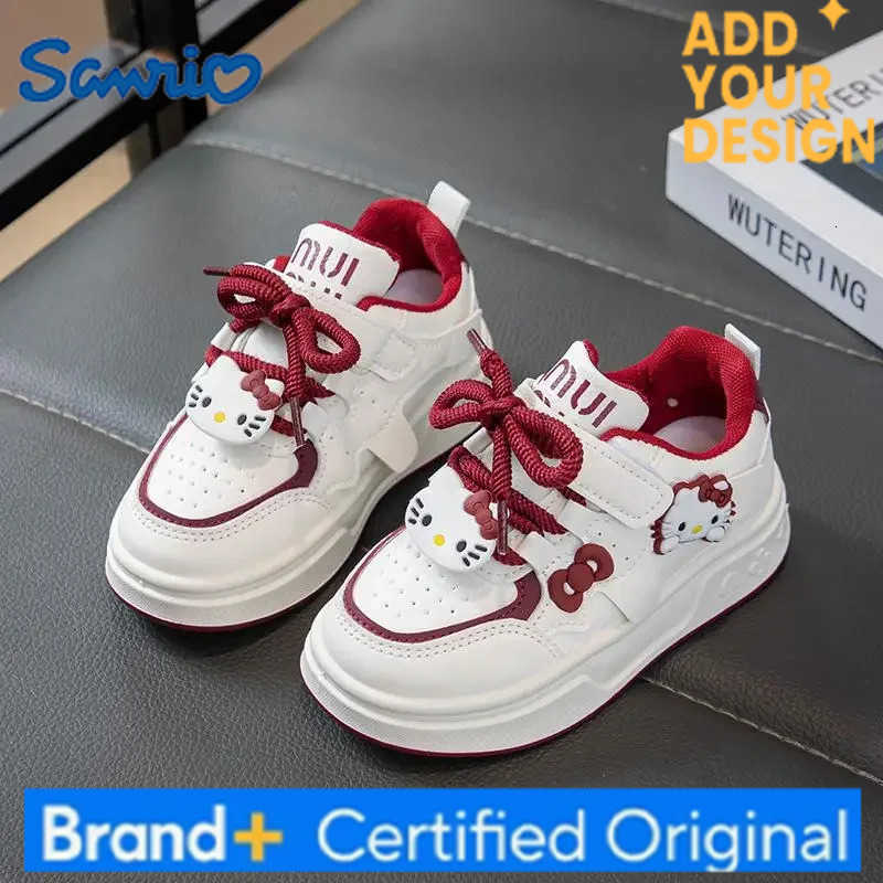 Sanrio Anime Children Hello Kitty Sneakers Kawaii Spring Autumn New Board Shoes Cartoon Fashionable Soft Sole Small White Shoes H2512231