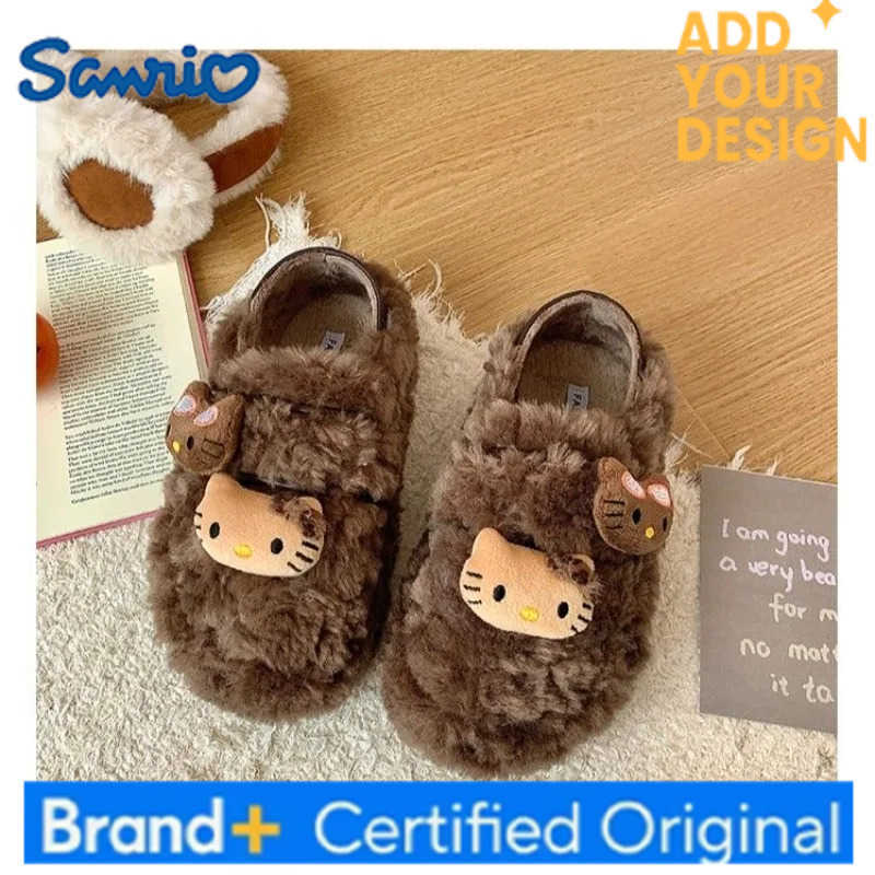 Sanrio Kawaii Hello Kitty Students Cute Cartoon Comfortable Warm Shoes Children Plush Cold Proof Shoes Christmas Gifts for Kids H251223