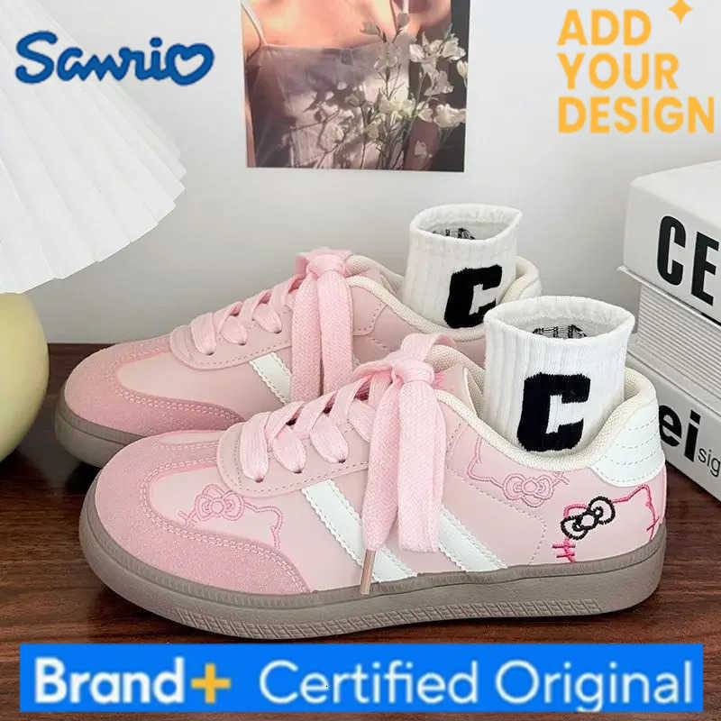 Sanrio Hello Kitty Board Shoes Cute Dopamine Originality Flat Bottomed Low Cut Shoes Fashion Comfortable Wear-resisting Casual Shoes H251223