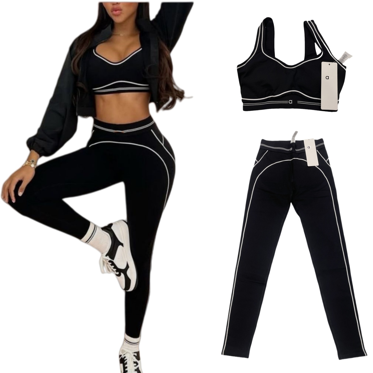 Women Clothes Seamless High Waist Heart Design Sports Airbrush High-Waist Heart Throb bra and legging 2 Piece Activewear Sets