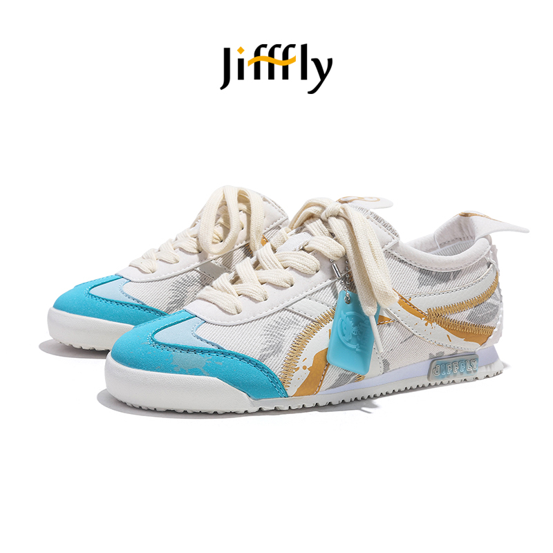 Jifffly brand Flat bottomed German training women's new thin soled sports and leisure commuting white board shoes trainer without box