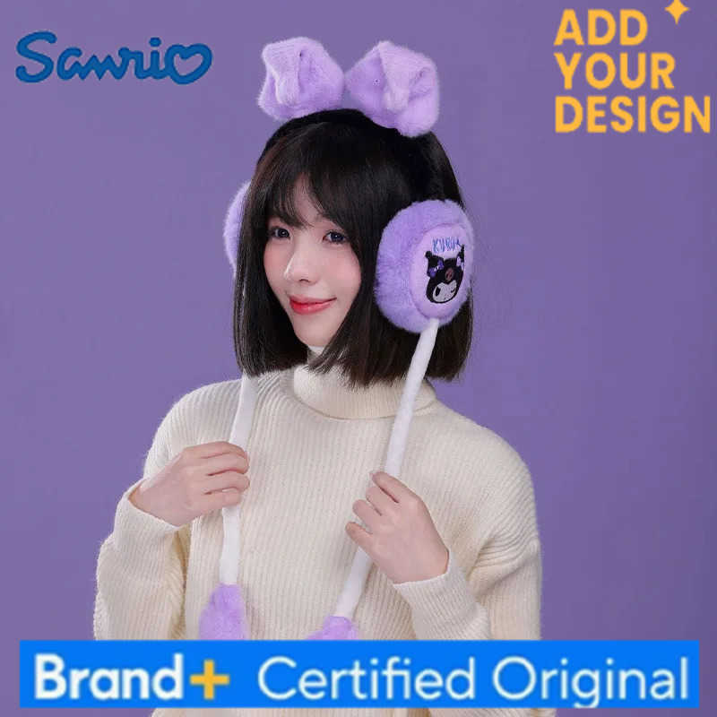 Sanrio Cute Sanrioed Kuromi My Melody Cinnamoroll Pochacco Keeps Warm and Cold Resistant In Winter with Pneumatic Earmuffs for Warmth H251223