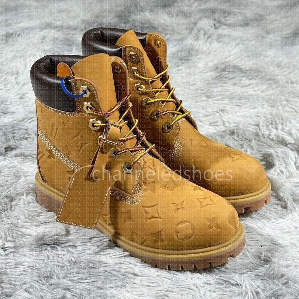 Tims boots men women boots yellow martin boots Ankle Boots Designer Cowboy shoes outdoor sports black white brwon pink red army green grey boots high top boots have box