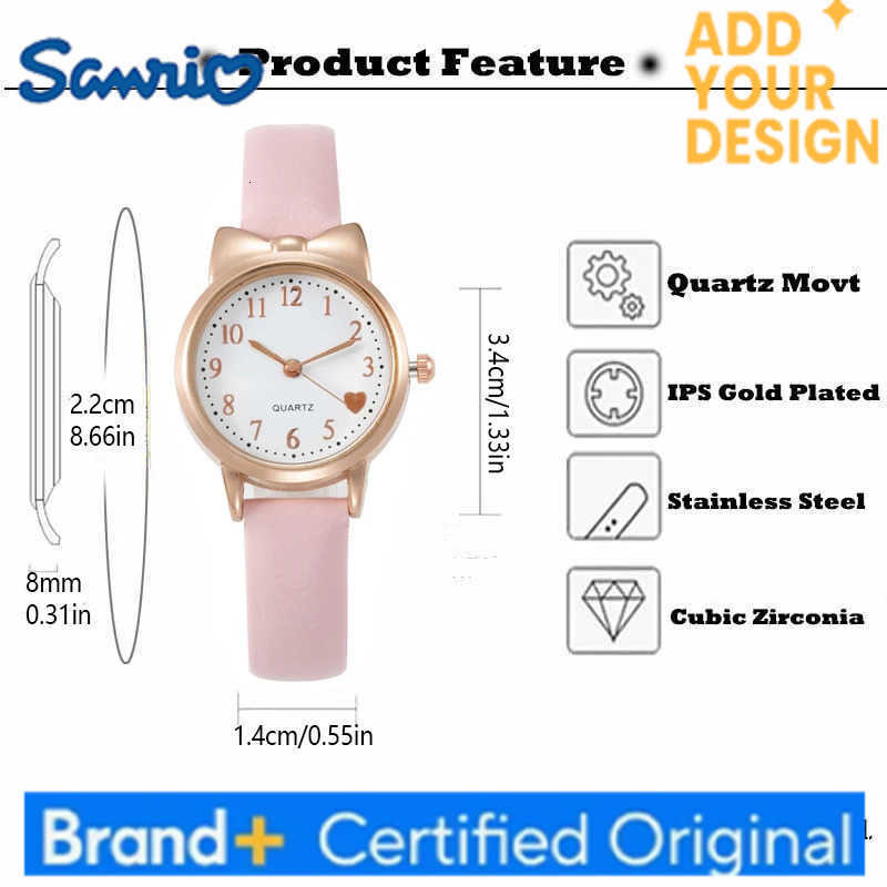 Sanrio New Cute Heart Women Watch Stars Moon Bracelet Sets Rhinestones Child Quartz Watches Ideal Gifts For Kids H251223