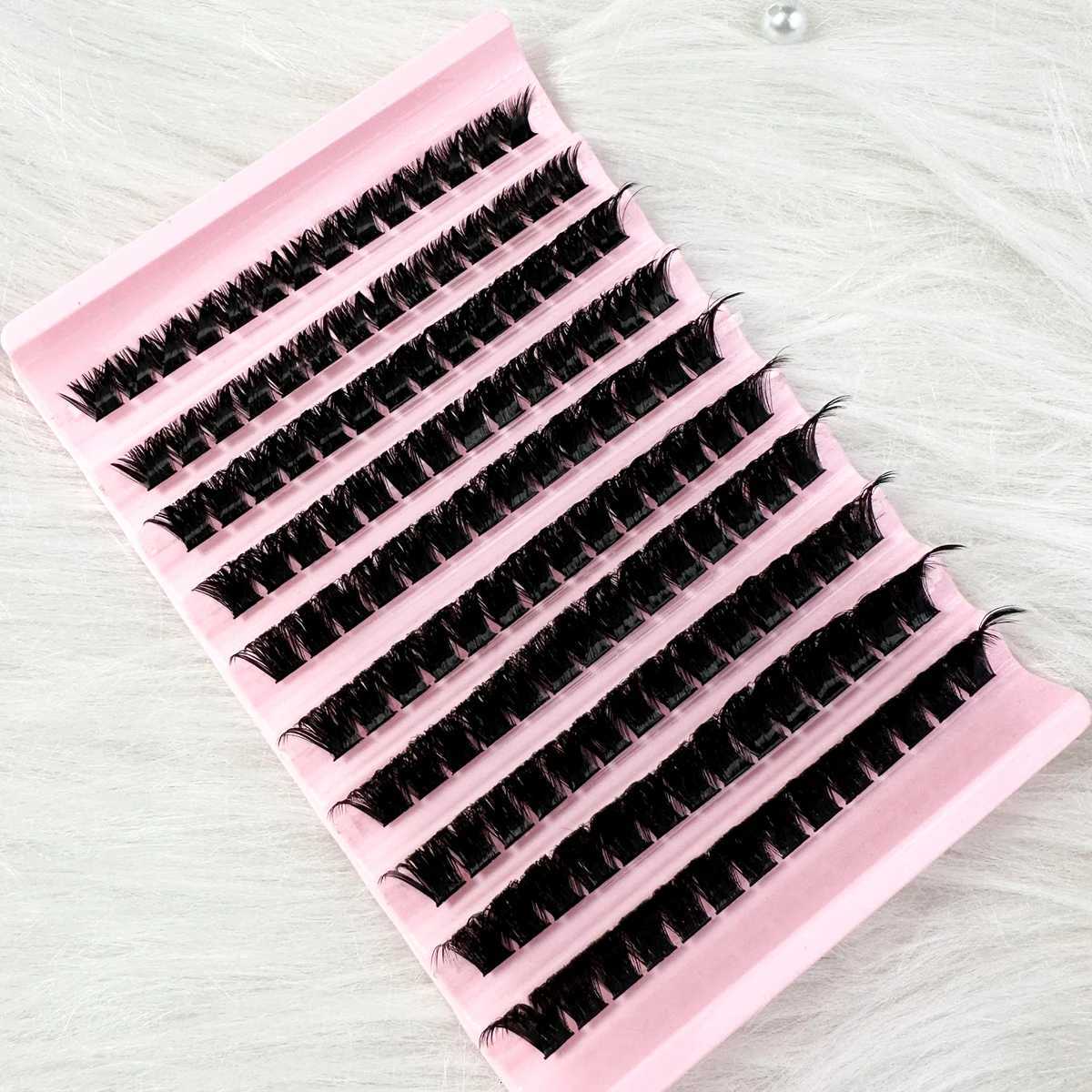 New 160D 10 Rows Individual Lashes Extension Natural Faux Mink Eyelashes Individual Cluster Eyelashes Extension Makeup CiliaT251223