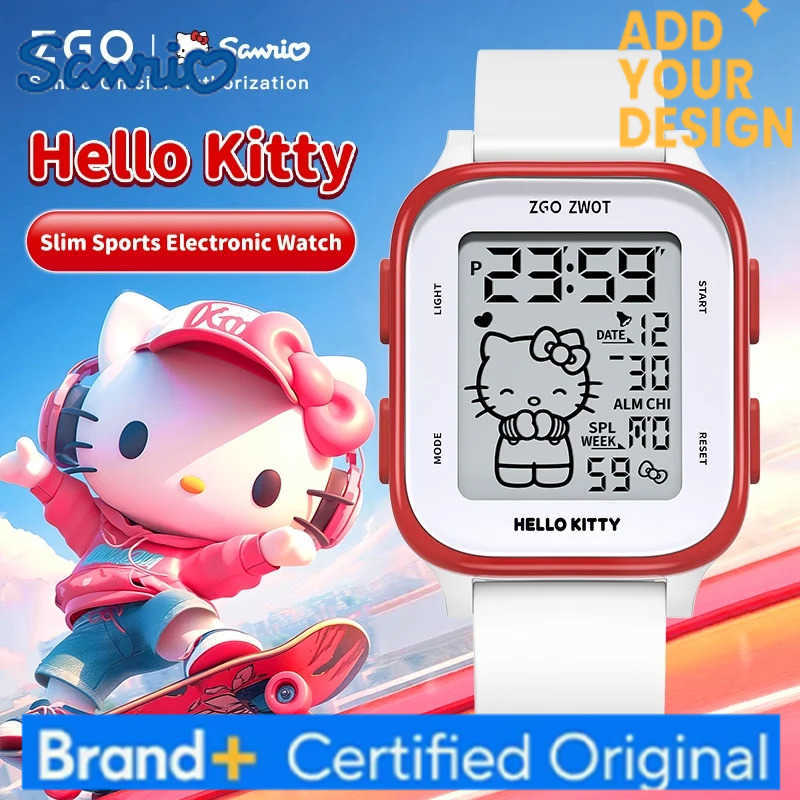 Sanrio X Hello Kitty Watch For Girls Student Kids Electronic Watches Waterproof Sports Wristwatch Girl Child Gift Box 878 H251223