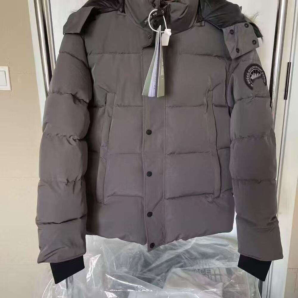 Canadaly Goosemens Puffer Parka Mens High Quty Comfortable Hooded Winter Canlys Coat Thicken Cotton Canadian Down Jacket Wolf Fur Outerwear Coat Parkas Thick C8f