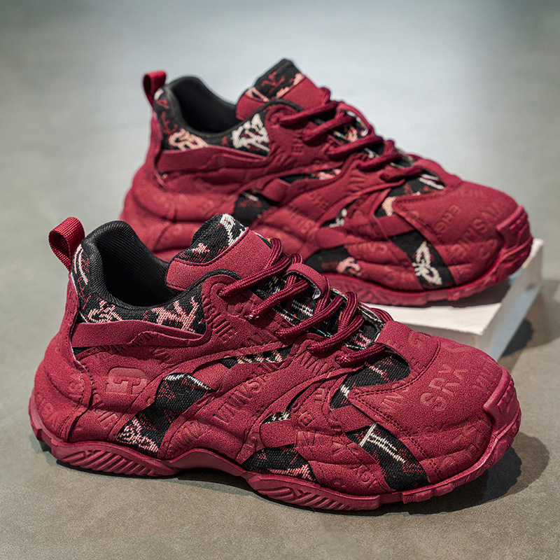 Free Shipping 2026 New Design Men's Casual Shoes Fashion Versatile Outdoor Hiking Shoes Comfortable Running Shoes Beige Red Black