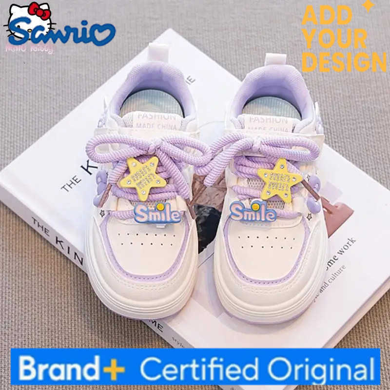 Sanrio Hello Kitty Childrens White Shoes Cartoon New Anime Spring Autumn Kawaii Girls Soft Sole Princess Shoe Casual Sport Shoe H251223