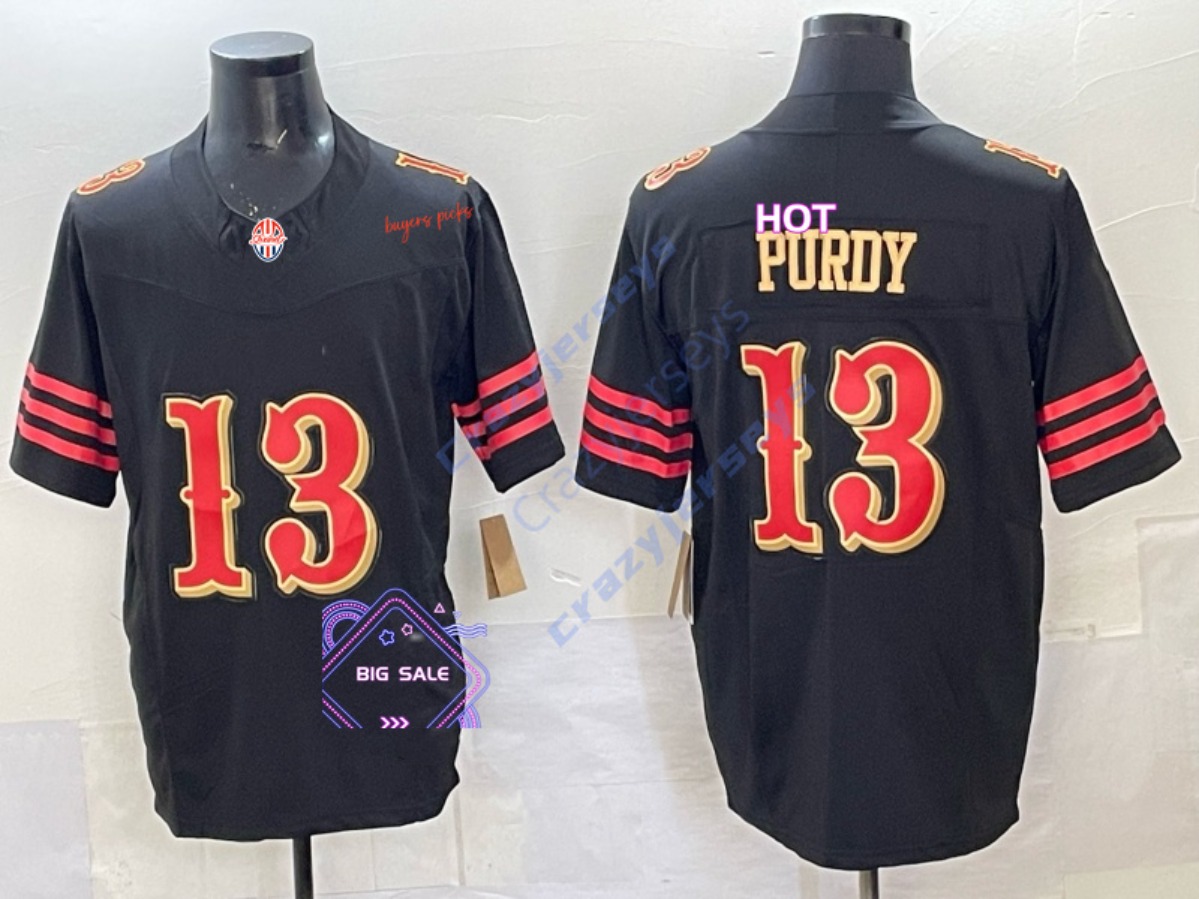 Custom Football 2025 Rivalries Jersey Brock Purdy George Kittle Fred Warner Christian McCaffrey Jones Deommodore Lenoir Competitive Version shxinet crazyjersey
