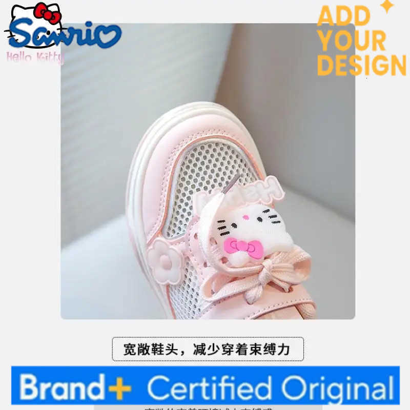 Sanrio Hello Kitty Girls Anime Sneakers Summer New Kids Cartoon Kawaii Mesh Breathable Board Shoes Fashion Sweet Casual Shoes H251223