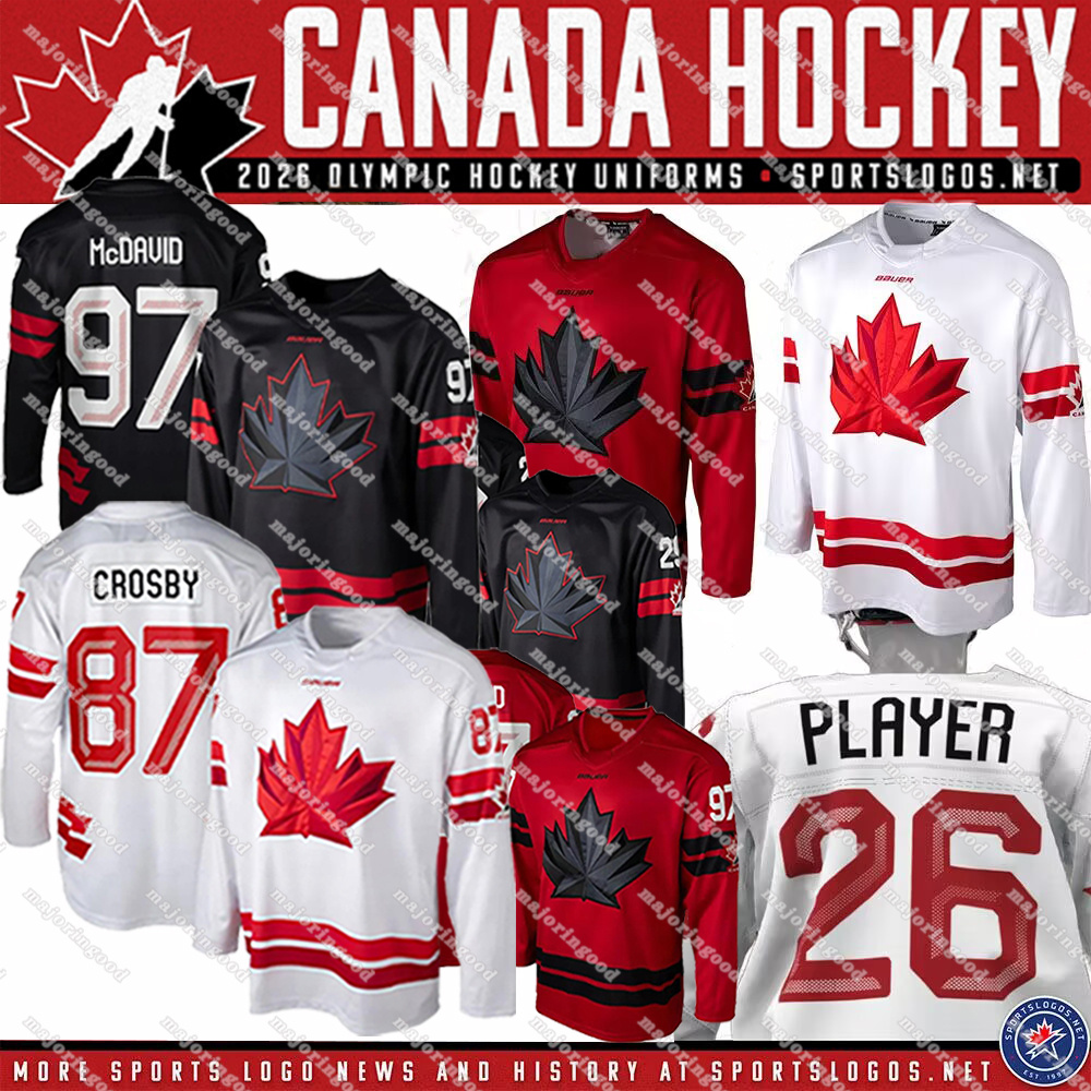 #87 Sidney Crosby team Canada hockey jersey 2026 Olympices hockey jersey Connors McDavid Nathan MacKinnon Mitch Marner Macklin Celebrini Adin Hill jerseys