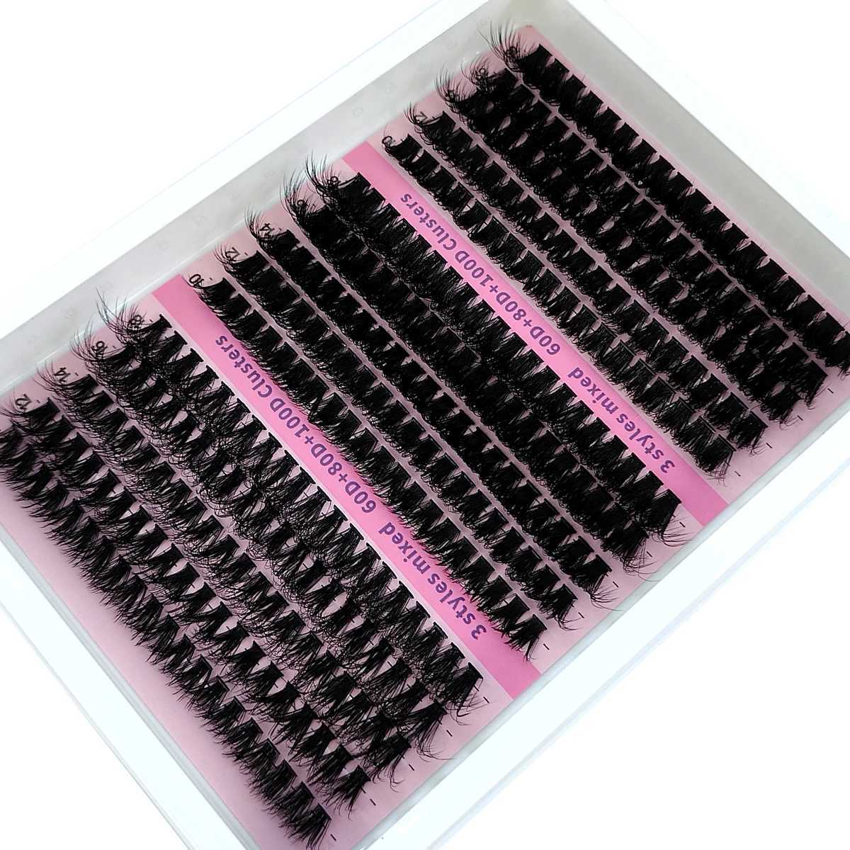 New 15Rows DIY 5D Fluffy Lash Clusters 60D-200D Thick Eyelash Clusters Wispy Individual Lashes 10-20mm Cluster Eyelash ExtensionT251223