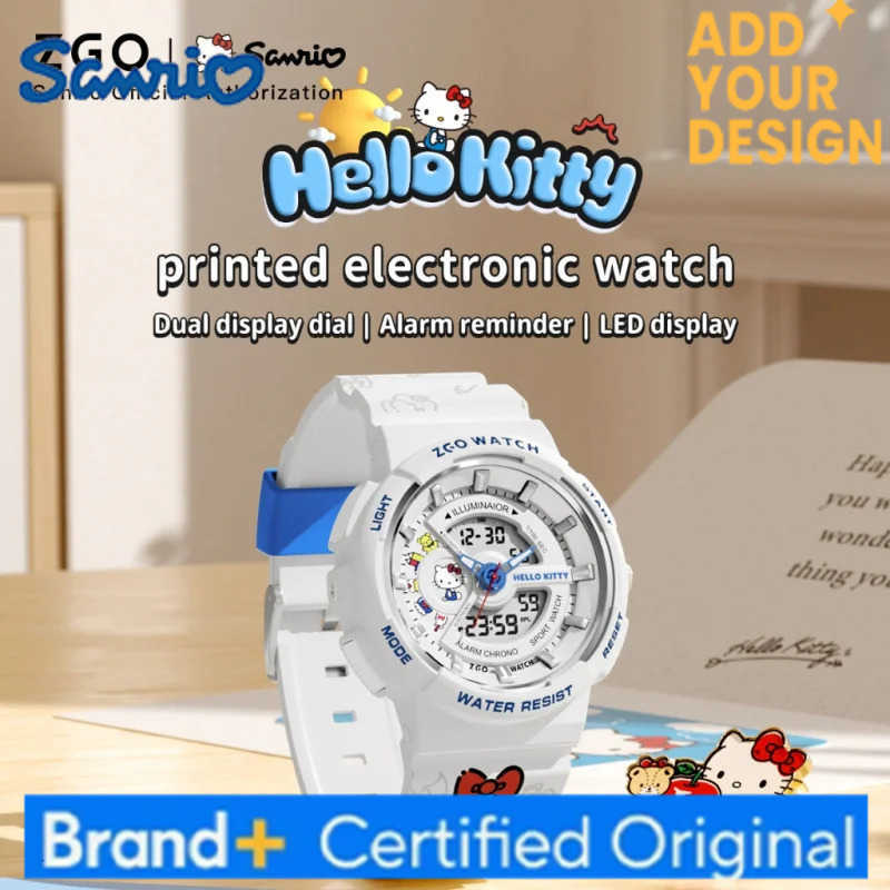 Sanrio Hello Kitty ladies digital watch multi-functional dual-display waterproof sports watch for students gift 8573 H251223