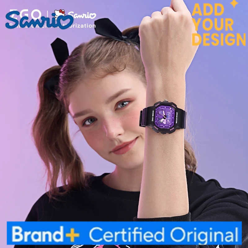 Sanrio Kuromi Kids Digital Watch for Boys and Girls Sporty Waterproof Square Electronic Watch Gift 810 H251223