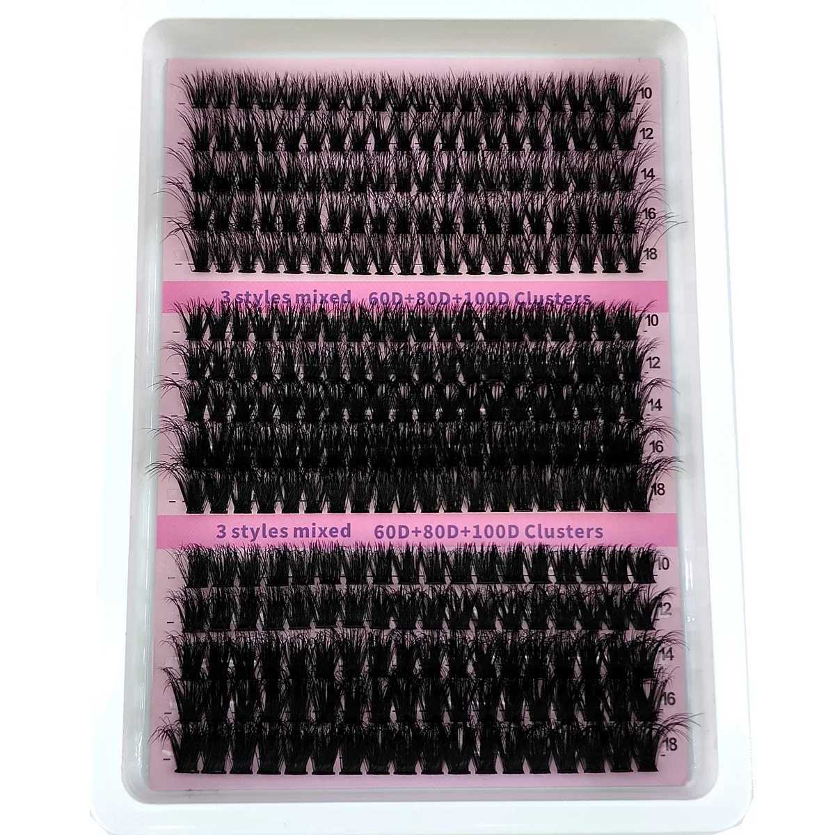 New 15Rows DIY 5D Fluffy Lash Clusters 60D-200D Thick Eyelash Clusters Wispy Individual Lashes 10-20mm Cluster Eyelash ExtensionT251223