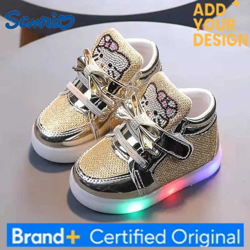 Sanrio New Disney Children Luminous Shoes Boys Girls Hello Kitty Shoes Flashing Lights Fashion Sneakers Toddler Little Kid LED Sneakers H251223