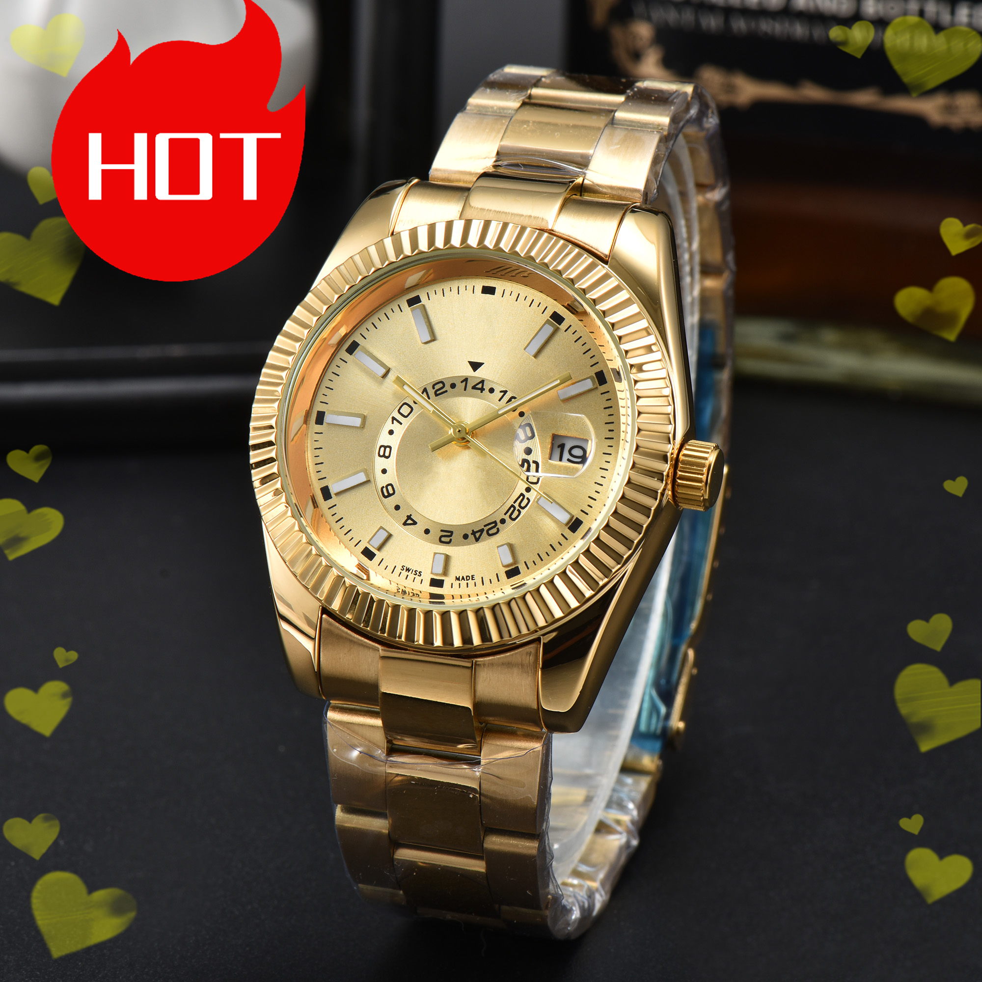 Mens women SKY DWELLER Watches Automatic Quartz Movement Stainless Steel Watch womens Wristwatches waterproof Luminous montre de luxe #336